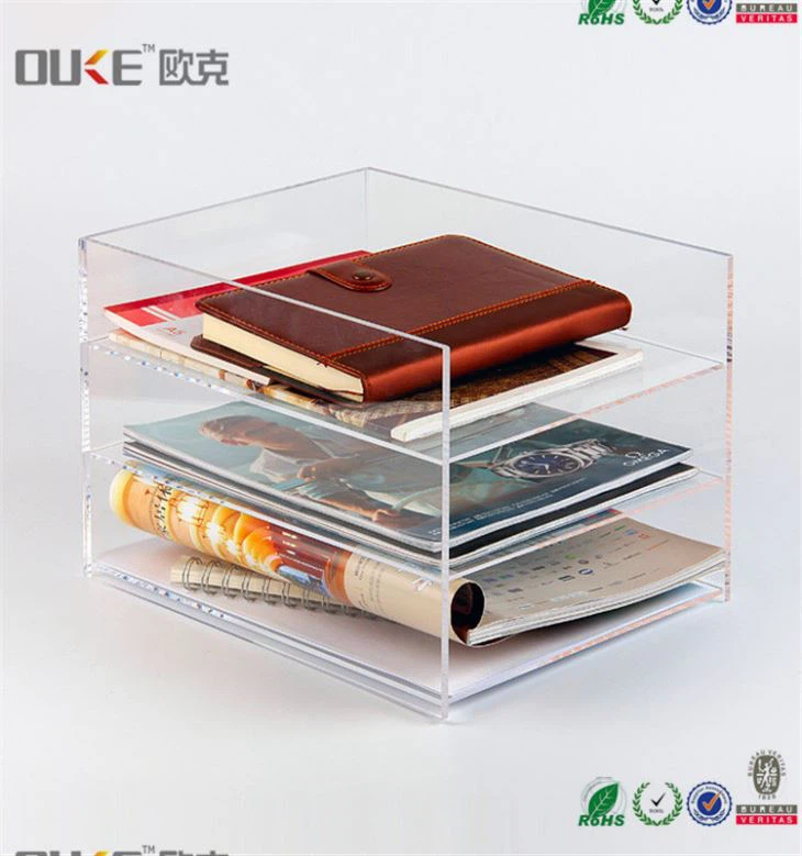 New Design Desktop Square Acrylic Book Holder Stand Book Rack For Kids