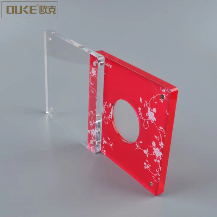 Manufacture red aquare Acrylic Coin Display Box